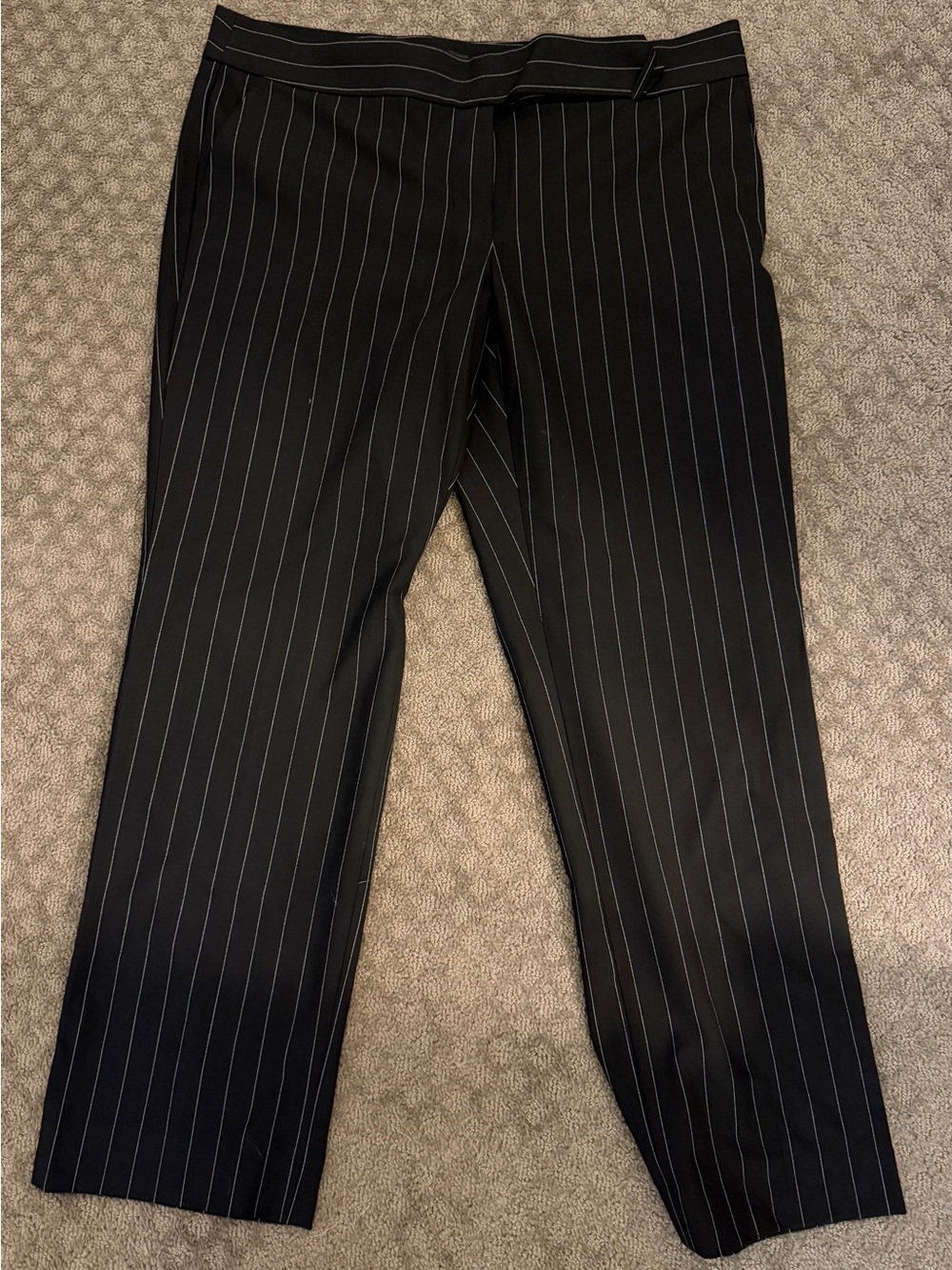 LOFT Black Pinstripe Pants - size 12